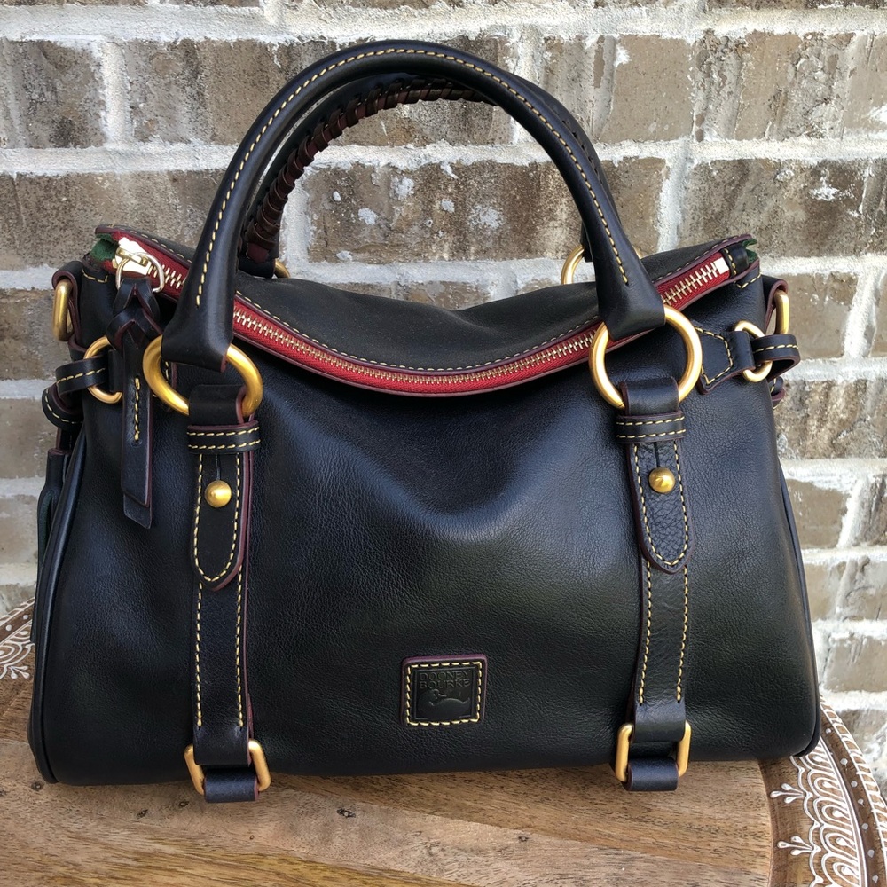Dooney & Bourke Florentine Leather Small Satchel (Navy Blue)